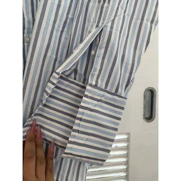 Burberry London Blue Purple Striped Button Down Size 17L - Picture 12 of 12